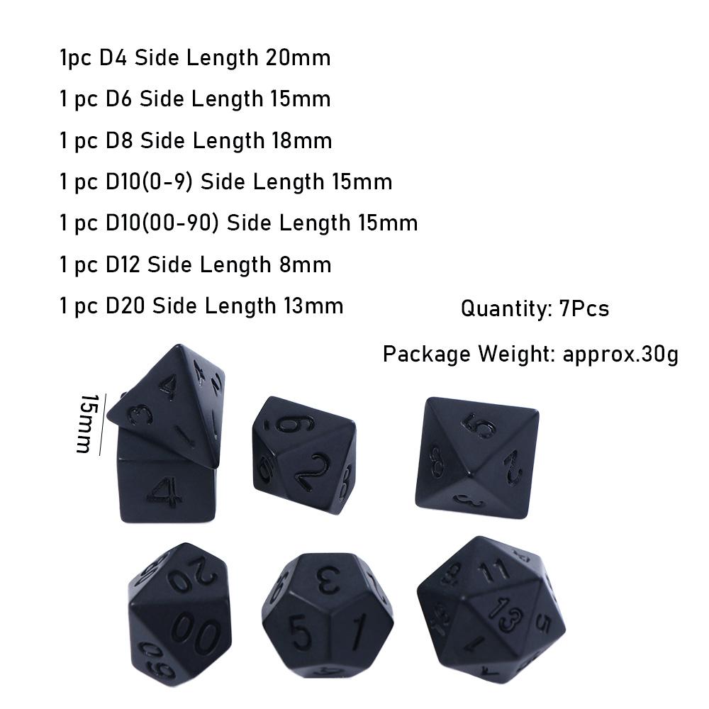 Family Game Role Playing Game Educational Toy Black RPG Dice Set Polyhedral Dice Number Dices Kit