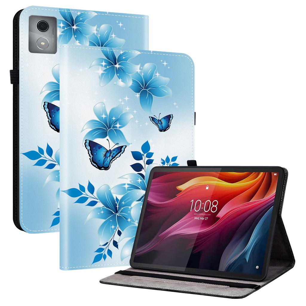 Кожаный чехол для Lenovo Tab K11 Plus/M11 Plus/Xiaoxin Pad Plus (2024) Чехол-подставка с принтом и слотами для карт