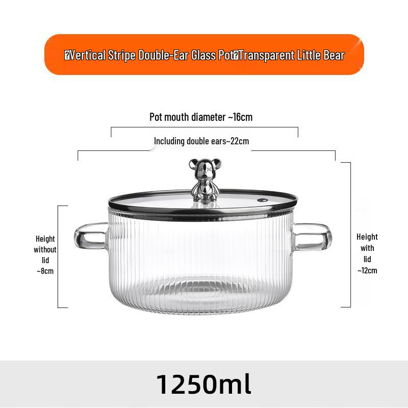 Shangqi Electric Multi-function Vertical Stripe Glass Pot