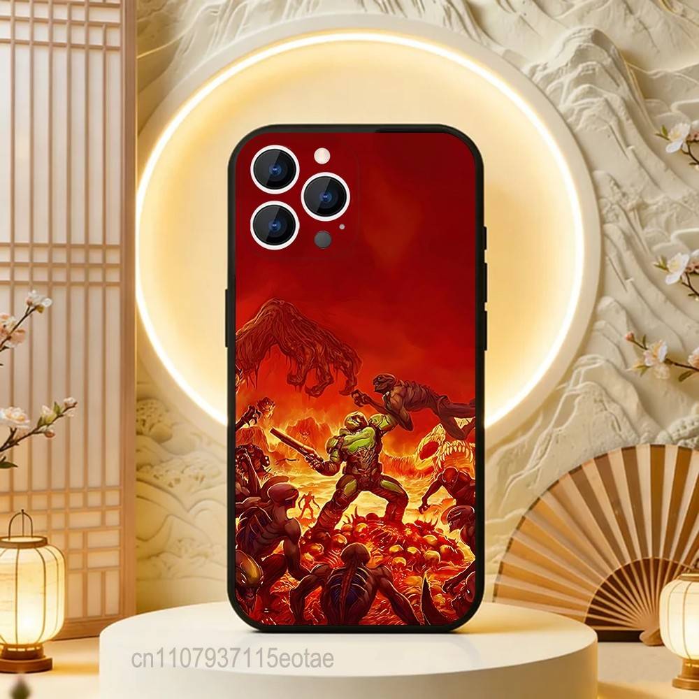 Игровой D-DoomS S-Slayer Черный Мягкий Чехол Для iPhone 17 13 14 15 11 16 12 Pro Max Pro Max Plus E Air Mini Чехол-Оболочка Для Телефона