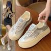 Korean Version of Lace Mesh Breathable Little White Shoes Women's 2025 Summer New Thick-soled Versatile Board Shoes Soft-soled Women's Shoes