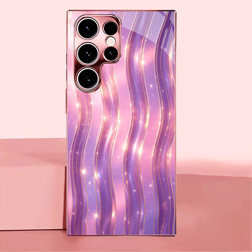 Новый чехол для телефона Розовые волны Розовое золото s26 ultra case s25 ultra case стекло для Samsung Galaxy S26 S25 S24 S23 S22 FE, Ultra, Plus