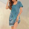 Женские летние платья с коротким рукавом, льняные повседневные футболки, пляжные платья-миди, сарафаны с карманами