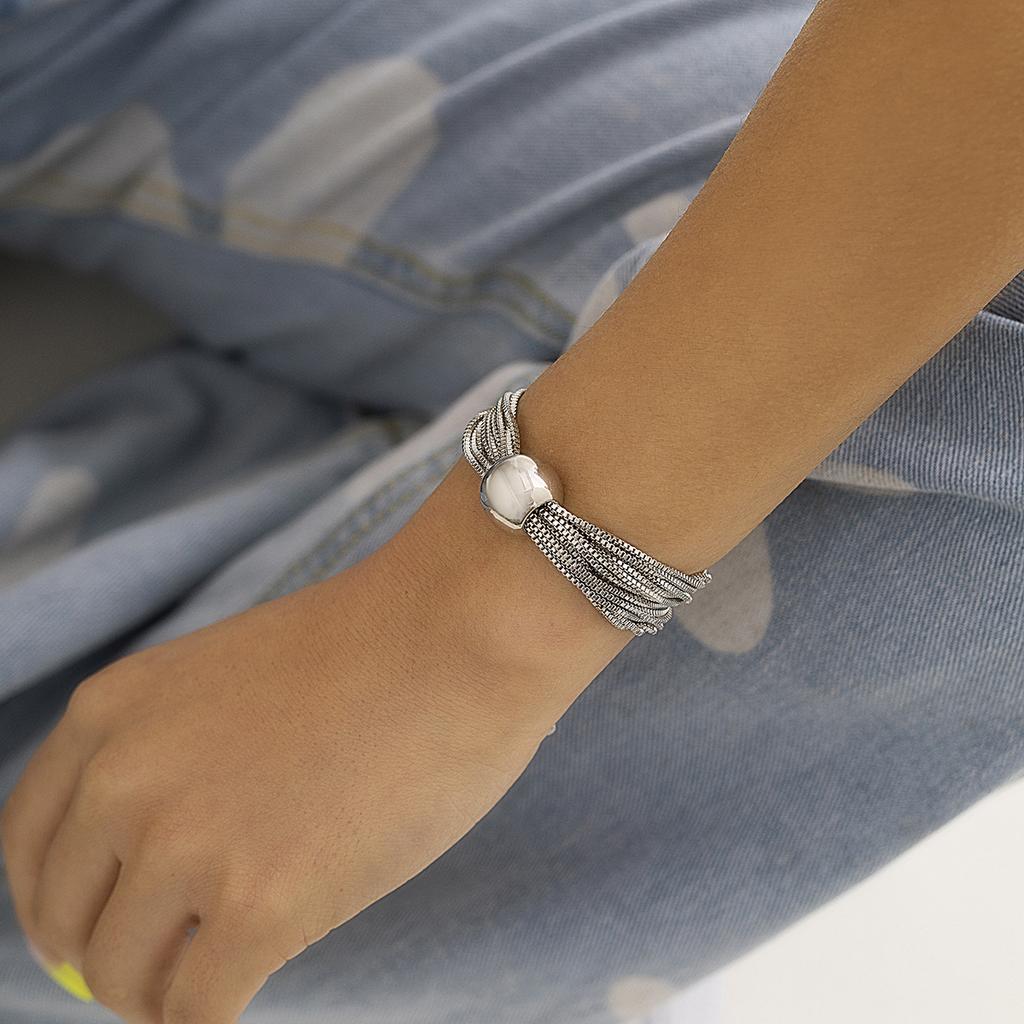 Exaggerate Punk Multi-layer Chain Folding Bracelet Temperament Small Geometric Ball Personality Bracelet