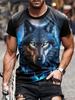 Men's T-Shirts Short Sleeve Beasts Graphic 3D Animal Printed Street Style Man Tops Oversized T-Shirt Casual O-Neck Harajuku Tee