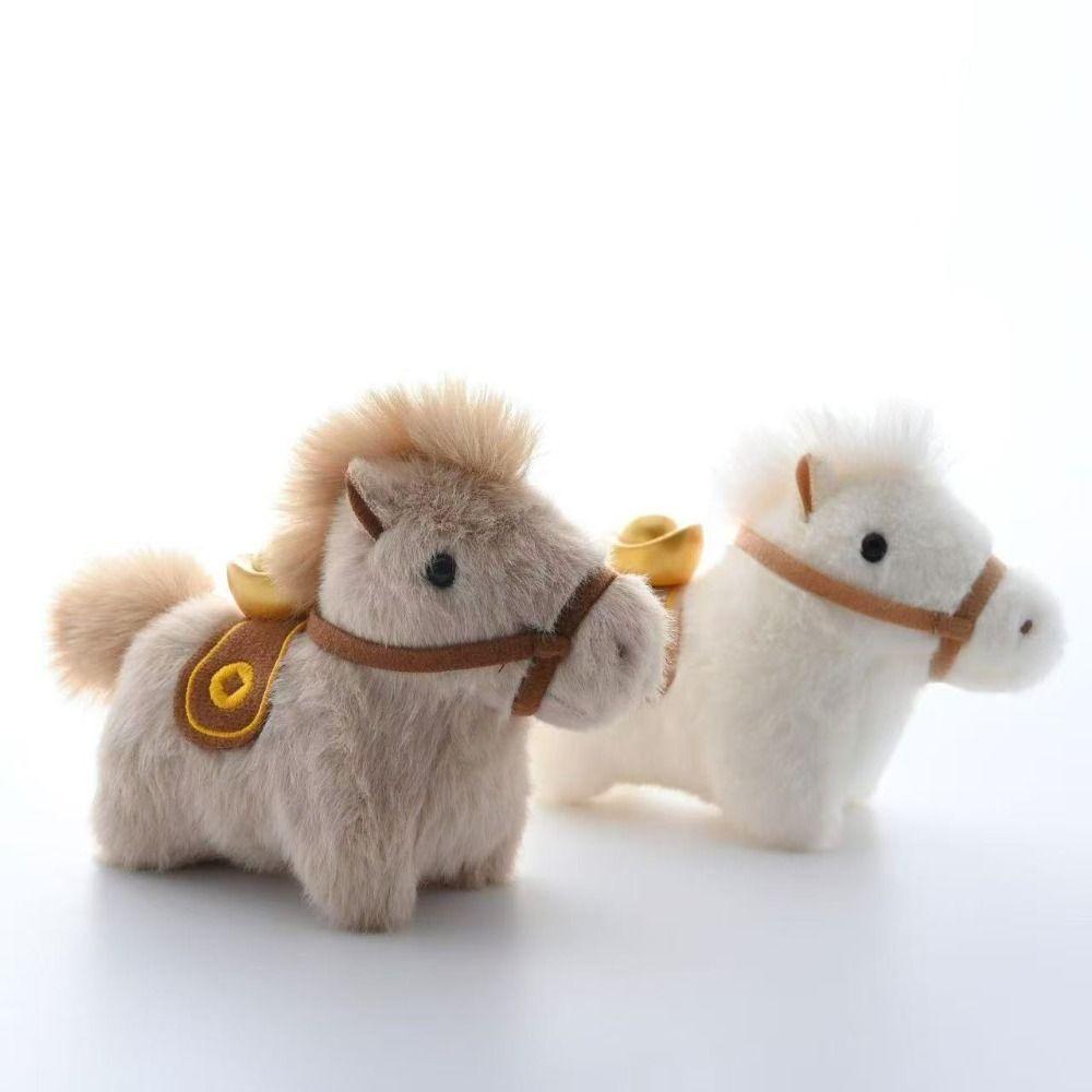Mascot Dolls Yuanbao Pony Pendant Cute Stuffed Animal Keyring Plush Horse Keychain  Year of Horse