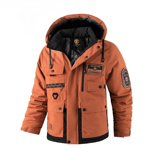 Мужское толстое хлопковое пальто, теплое хлопковое пальто для улицы, зимняя мужская куртка с капюшоном больших размеров, водонепроницаемая