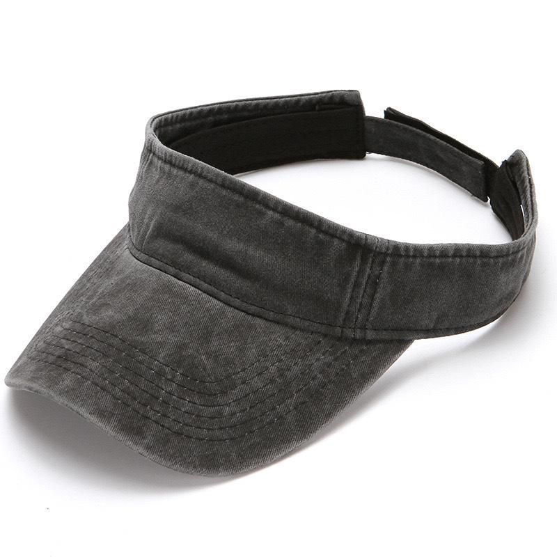 Унисекс Кепка-козырек из выстиранного денима с вышитым логотипом - Дышащая защита от солнца для спорта