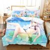 Murasaki Shion Bedding Set Single Twin Full Queen King Size Bed Set Adult Kid Bedroom Duvetcover Sets Anime Parure De Lit Bed