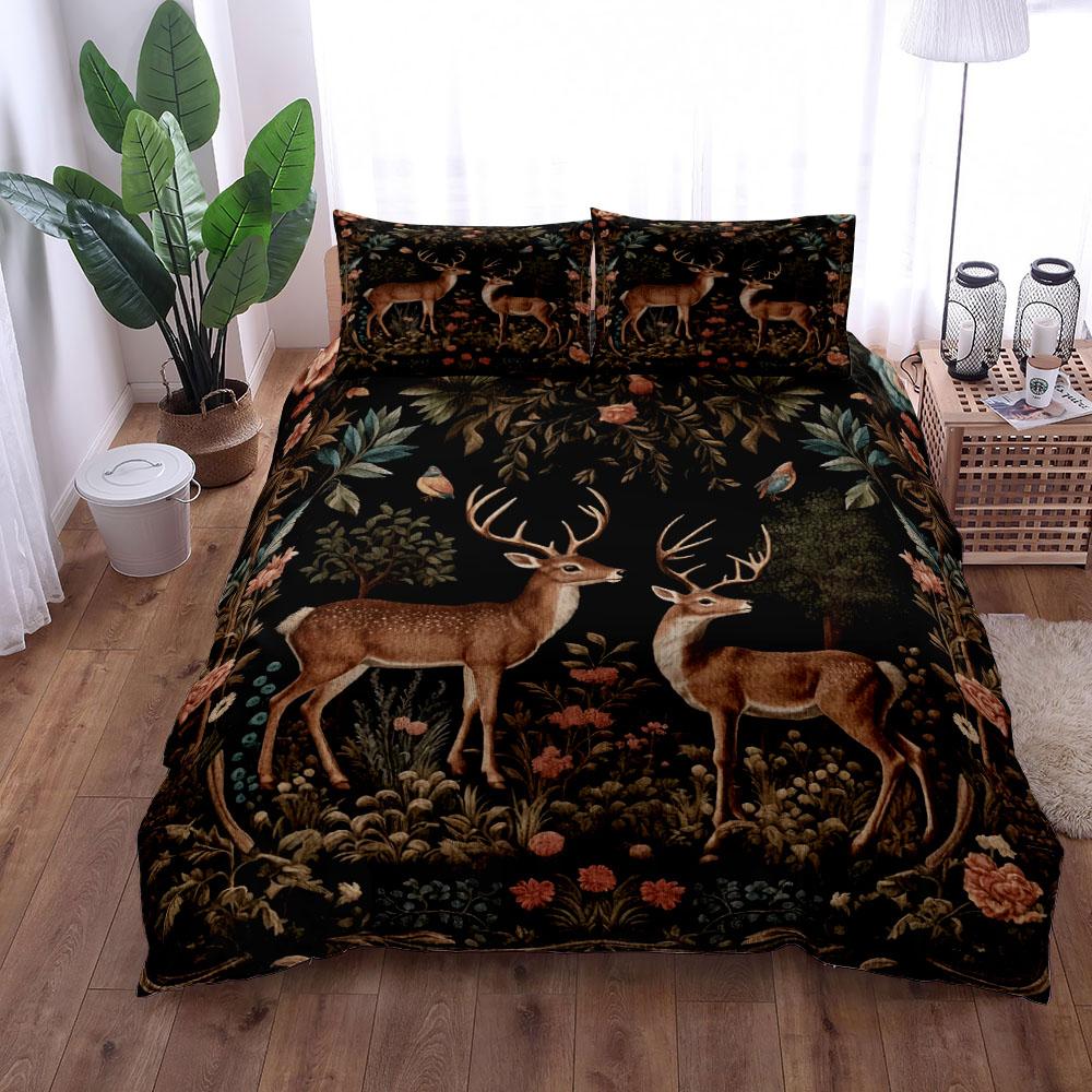 Комплект постельного белья с изображением оленя Wildlife, односпальный двуспальный, размер King, размер US Twin, полный комплект постельного белья Queen Size
