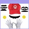 Набор из кепки и перчаток Super Mario Bros из холщовой ткани для косплея и коллекционеров