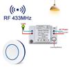 Беспроводной радиочастотный 433 МГц переключатель с дистанционным управлением AC 110 В 220 В 10 А релейный приемник и передатчик с круглой кнопкой для включения/выключения света, лампы, вентилятора