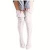 Winter Knitted Thigh High Socks for Women Warm Thick Knee Stockings and Hosiery