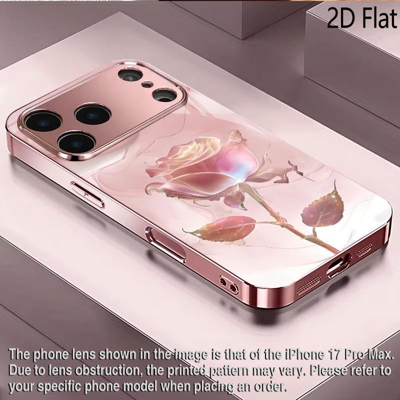 RisRose 2DПлоская Для iPhone17 18 16 15 14 13 12 11 Pro Max XS XR 8 7Plus Чехол для телефона Ударопрочный Защитная задняя крышка
