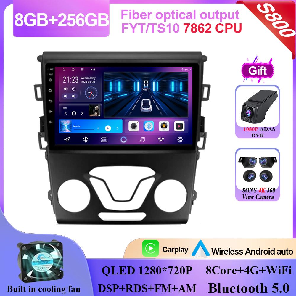 Carplay Android 14 For Ford Mondeo 5 2014 - 2019 Auto Radio Stereo Head Unit Multimedia Video Player GPS Navigation NO 2din DVD