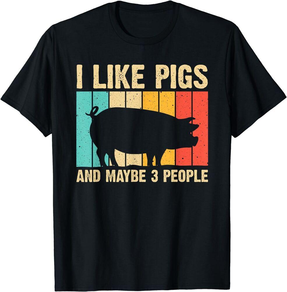 Винтажная футболка унисекс с изображением животных на ферме «Свинья»