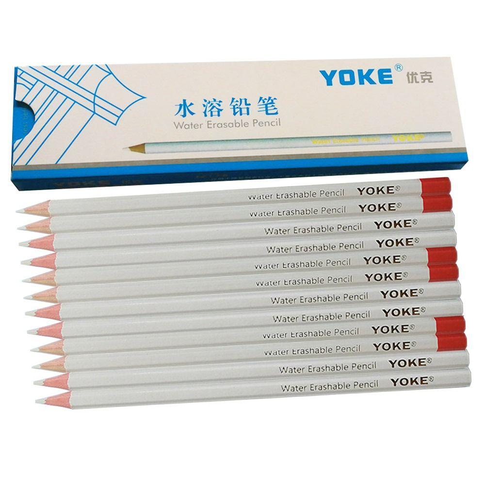 12 шт. Металлический белый/синий пластиковый водорастворимый карандаш для разметки, швейный карандаш, водосмываемый карандаш