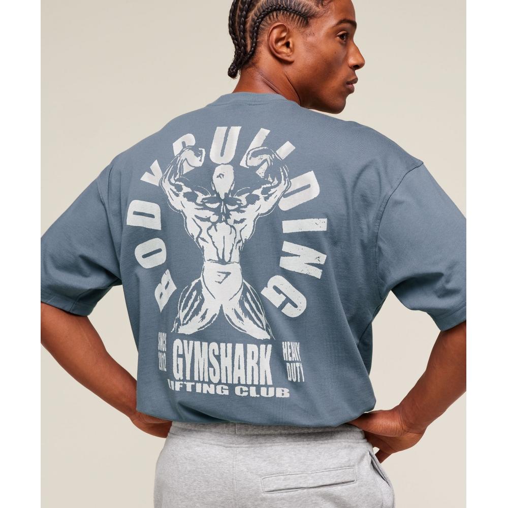 Gymshark Футболка Lifting Club Flex, цвет Iron Blue A2b8m ucTm