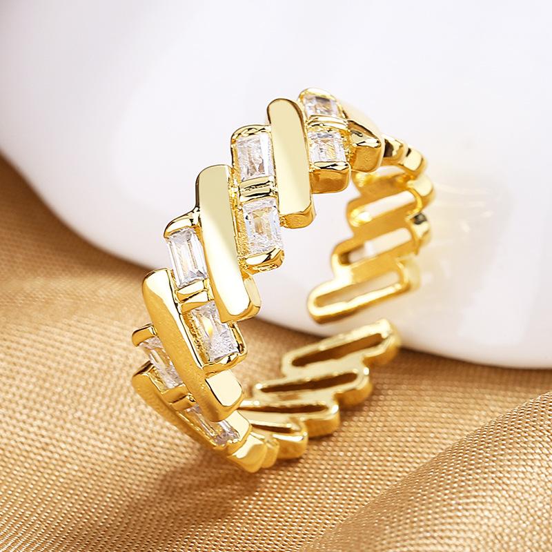 925 Sterling Silver HipHop Ring Open Adjustable Silver/Gold For Women Exquisite Student Girlfriend Jewelry Wedding Party GiftG