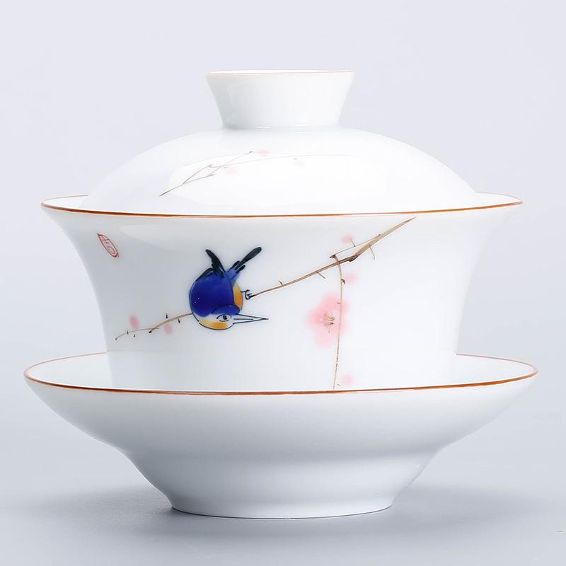 Новый стиль, ручная роспись, белая фарфоровая чаша для чая, удобство в путешествии, чайный сервиз, чайный сервиз, офисная бытовая питьевая посуда NLSLASI