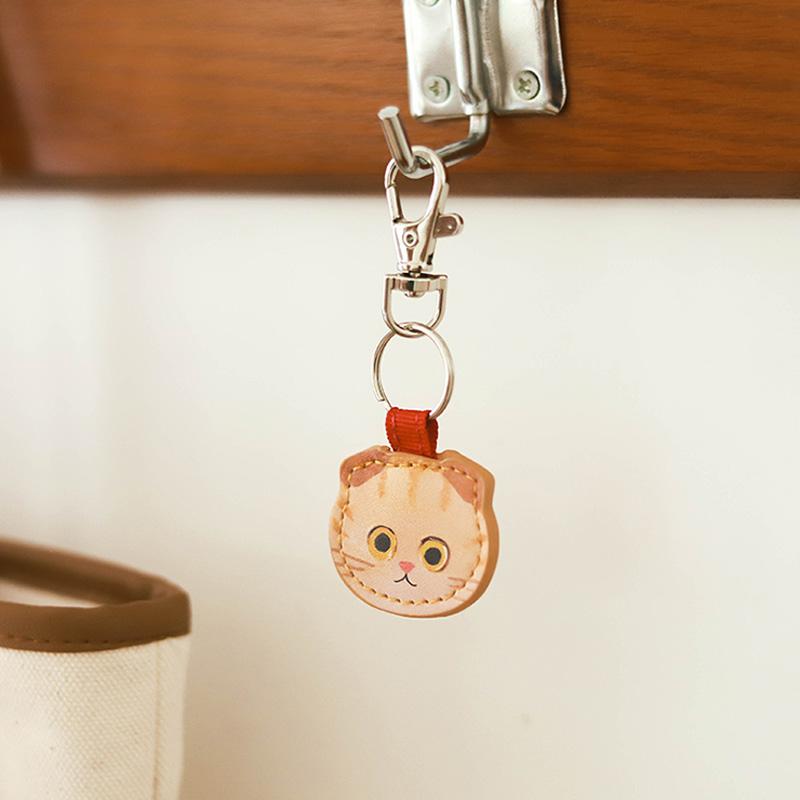1PC Metal Cute Kitty Series Japanese Keychain Cartoon Leather Keyring Pendant Decorative Bag