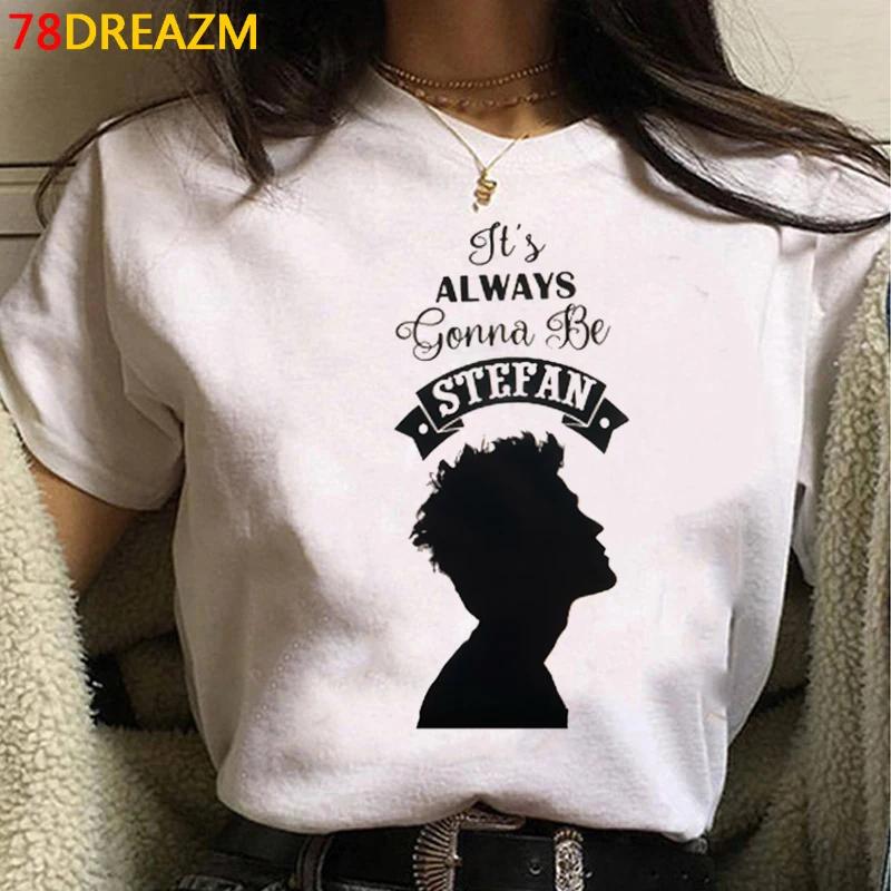 Футболка, вдохновленная сериалом «Дневники вампира», футболка «Дневники вампира» улззанг, повседневная эстетичная футболка, топ, футболки, унисекс-футболка