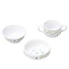 OGISO Peter Rabbit Natural Garden 3-Piece Reinforced Porcelain Dishware Set (Dishwasher and Microwave Safe)