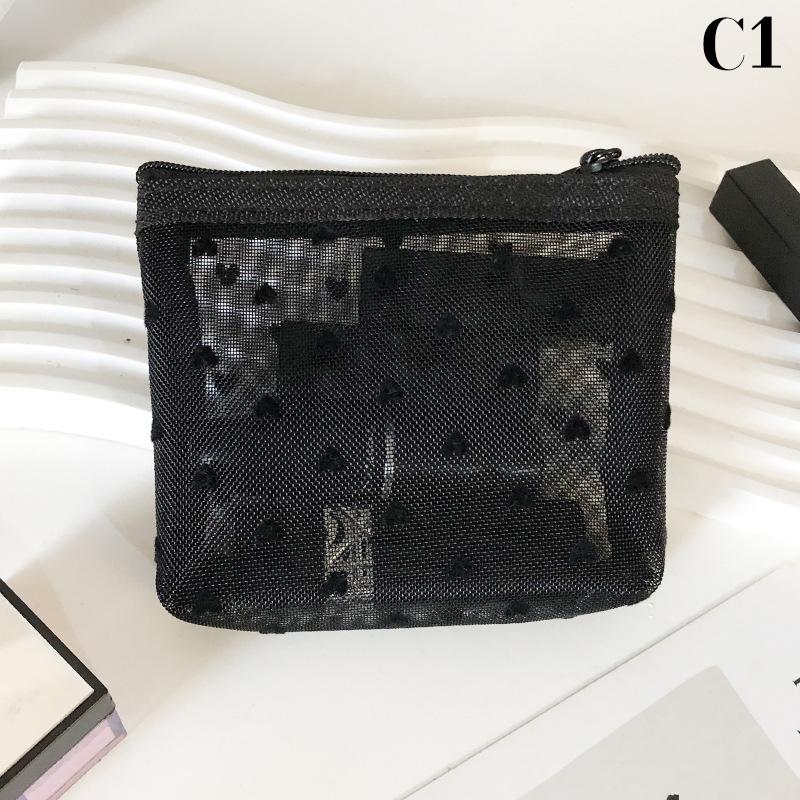 Сетчатая косметичка с принтом Love, портативный органайзер для туалетных принадлежностей, косметичка, многофункциональная прозрачная женская сумка для хранения помады