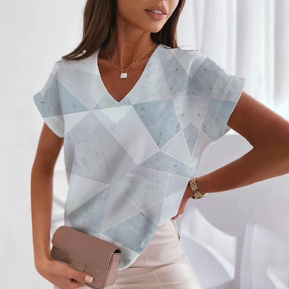 Новая женская футболка в клетку, летняя уличная мода, короткий рукав, свободный, 100-й размер, индивидуальный, с коротким рукавом и 3D-принтом