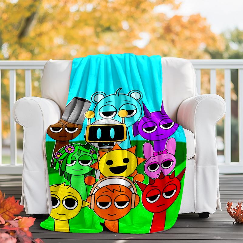 Sprunki Theme Printed Blanket - Perfect for Couch, Bed, Travel & Outdoor Use | Machine Washable, Cozy & Durable.
