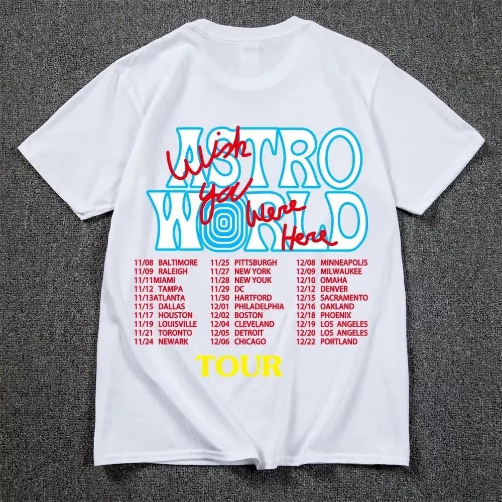 Новая летняя хип-хоп футболка мужская женская Cactus Jack Harajuku футболки WISH YOU WERE HERE принт с надписью футболка топы