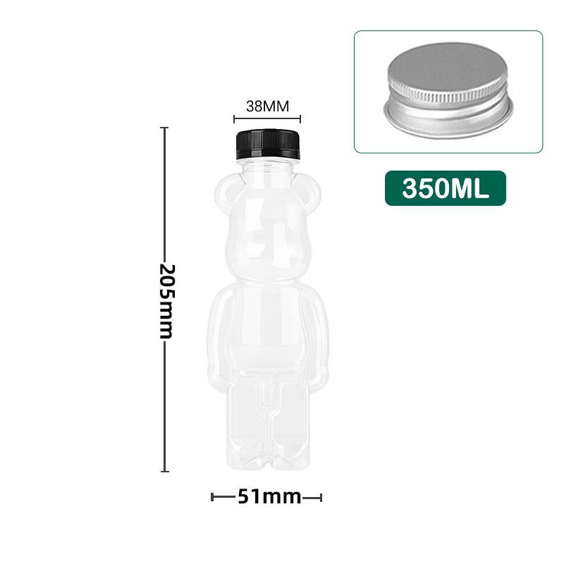 Мультяшная бутылка чая с молоком, кукольный медведь в форме прозрачной утолщенной бутылки сока