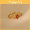 Vintage Crown Ruby Ring For Women Unique Adjustable Open Design Fashionable Statement Jewelry