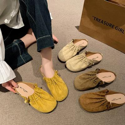 Версия из мягкой кожи ~ женская обувь Neizeng Boken, полудышащая, осень и зима, новая ретро-мода, универсальная, с одной педалью, ленивая сумка, голова, дышащая