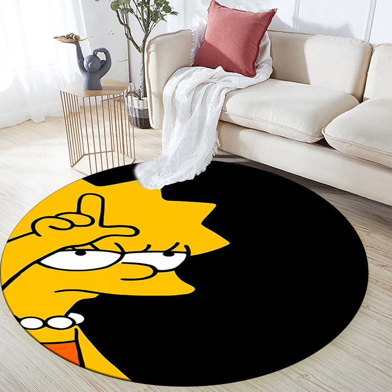 Lisa Simpson pattern round rug,Carpet Rug for Living Room Bedroom Playroom ,Non-slip Floor Mat,Holiday Gifts and Birthday Gifts.