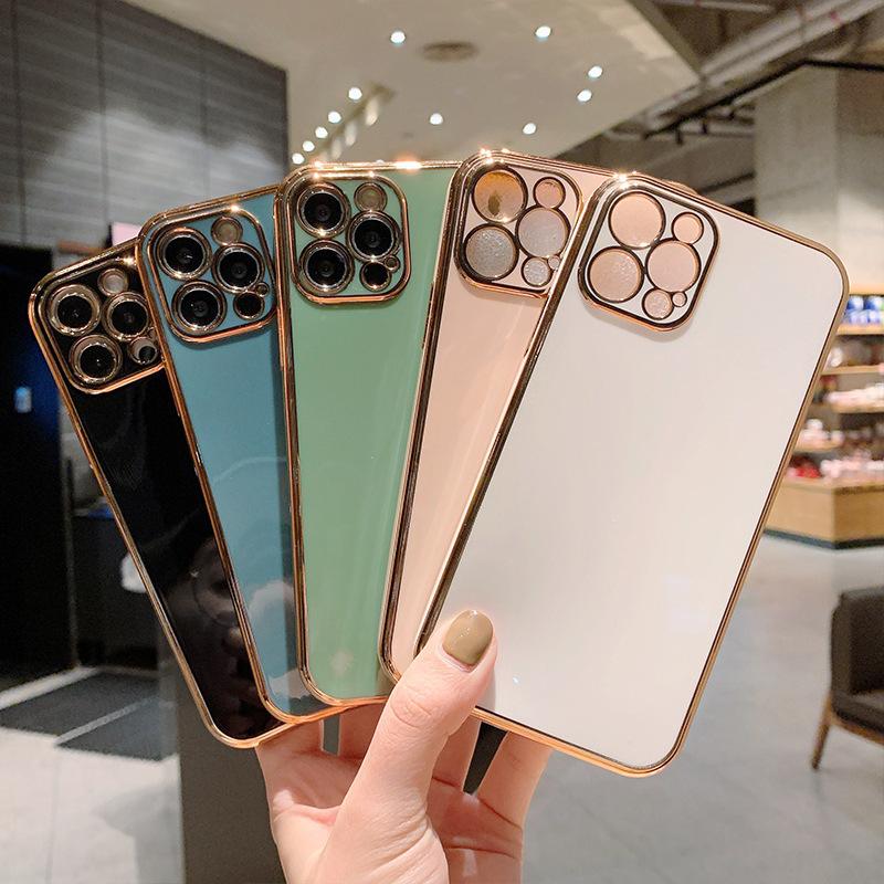 Конфетный цвет 6D гальваническое покрытие подходит для iPhone17ProMax Apple 16/15 однотонный силиконовый чехол для мобильного телефона с мелкими отверстиями X
