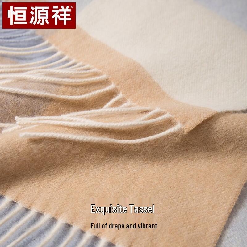 Hengyuanxiang Women's Pure Wool Shawl Scarf