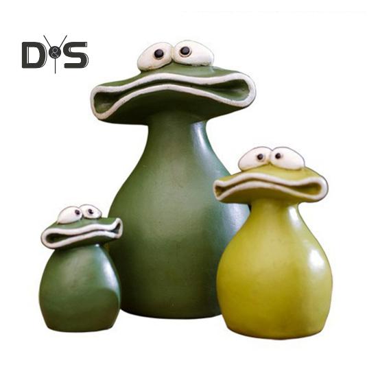 Фигурка лягушки с большим ртом, украшение из смолы, семейная лягушка, водонепроницаемая мультяшная садовая статуэтка лягушки для наружного внутреннего декора