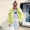 Women Winter Casual Jacket Coat Parka Short Hooded Stand Collar Full Sleeve Thick Warm Loose Oversize Outerwear Solid Color