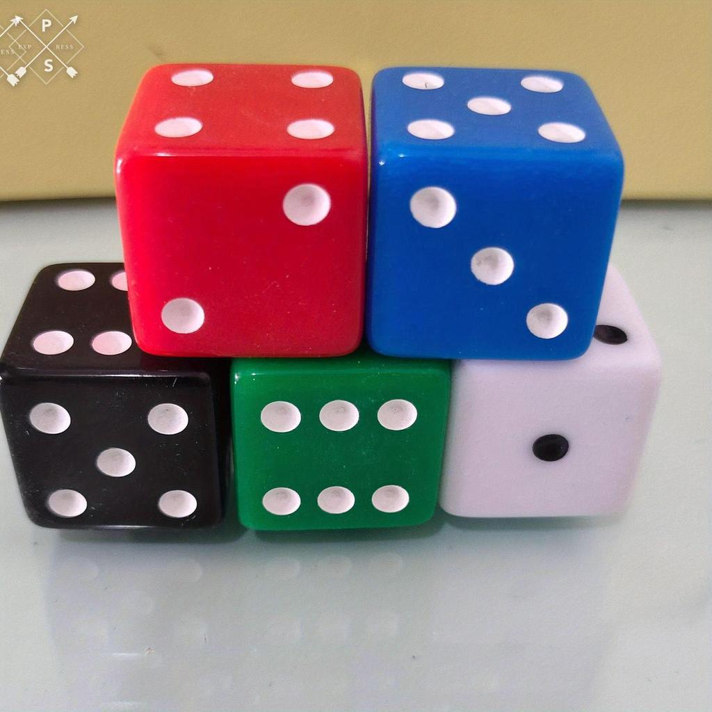 25 мм большие округлые игральные кости 5 цветов - идеально подходят для игр детей и взрослых