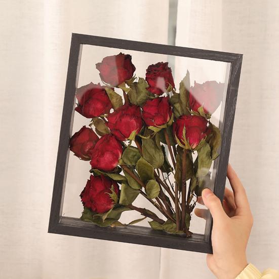 Деревянная фоторамка прозрачная двухсторонняя подставка для дисплея деревенская настольная плавающая фоторамка