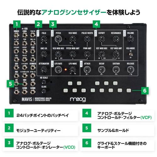 MOOG Mavis Standalone Semi-Modular Analog Synthesizer Kit with Keyboard, Analog Oscillators, Filters, Envelope Generators, Wave Folders, and Dust Cove