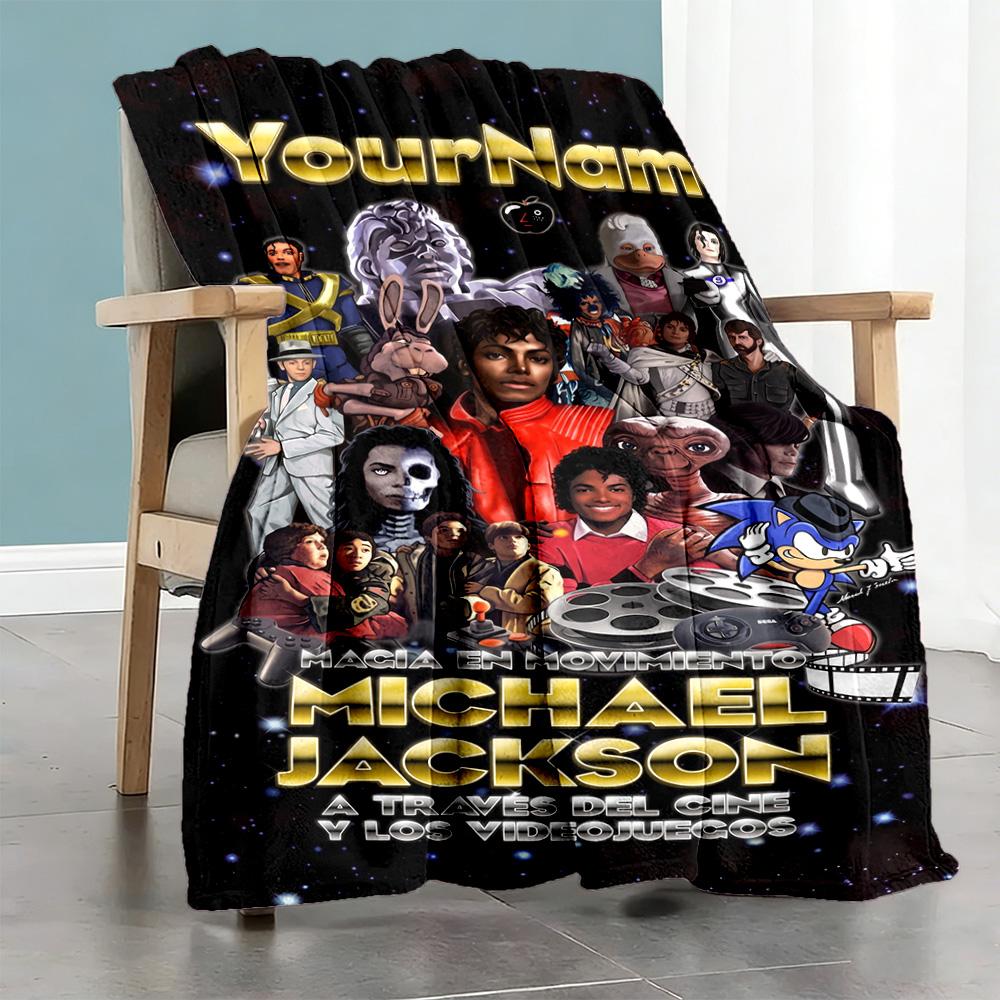 Michael Jackson 19 Personalized Name Blanket Cozy Personalized Blanket Durable Comfort for Chair Office Chair Bedding Picnics Four Seasons Universal