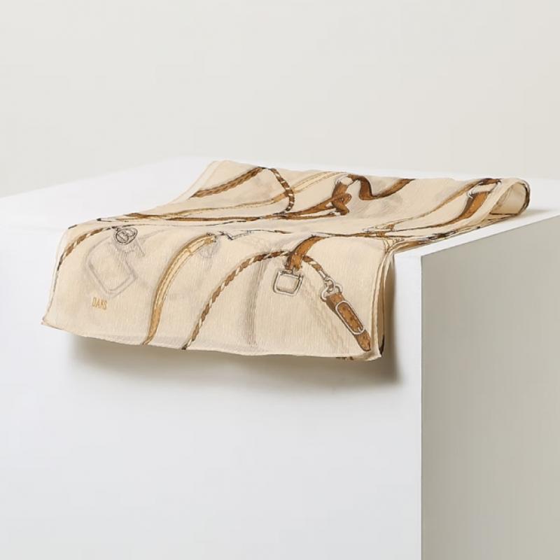 Daks Ivory Silk Chiffon Scarf Dcsc6e681iv