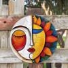 Sun and Moon Metal Wall Art - 8x8 Inch Aluminum Sign for Home Decor - Waterproof and Weather Resistant Hippie Theme Decor