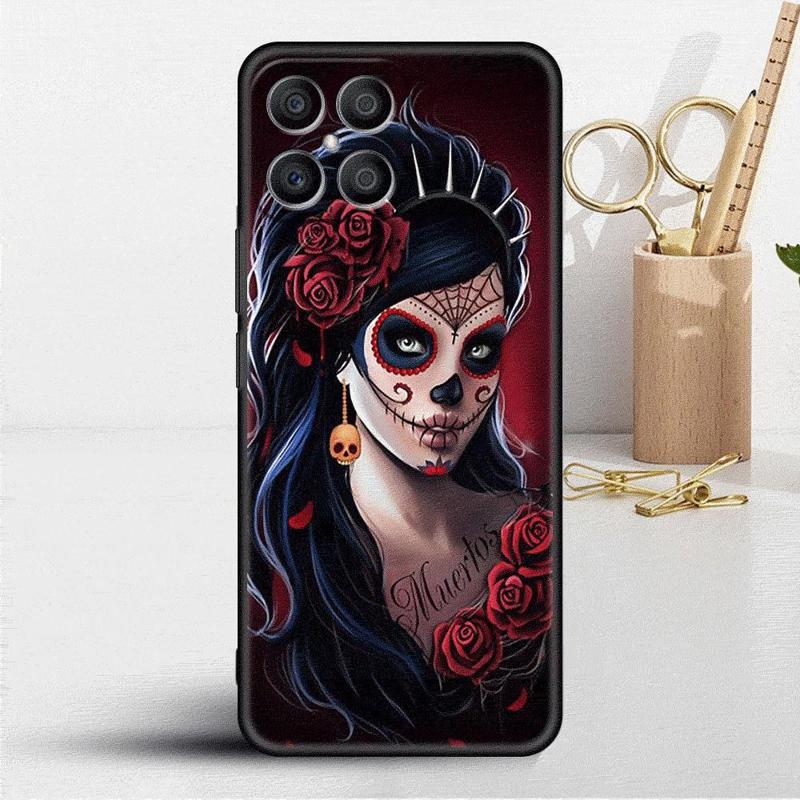 Ретро Чехол с Черепом и Бабочкой для Honor X8 X8a 90 X9a 8X 70 50 20 Magic5 Pro 9X P60 P50 Черный Мягкий Чехол для Телефона