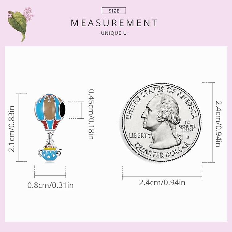 WOSTU Стерлингового Серебра 925 Vinatge Воздушный Шар Полярный Шарм Подвеска Из Бисера Подходит Оригинальный Браслет Ожерелье Для Женщин Ювелирные Изделия