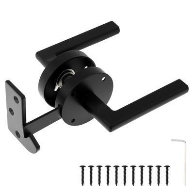 Сверхпрочный двусторонний качающийся засов для ворот, черный, самозапирающийся, включает винты, гаечный ключ, для деревянного забора, сада, заднего двора
