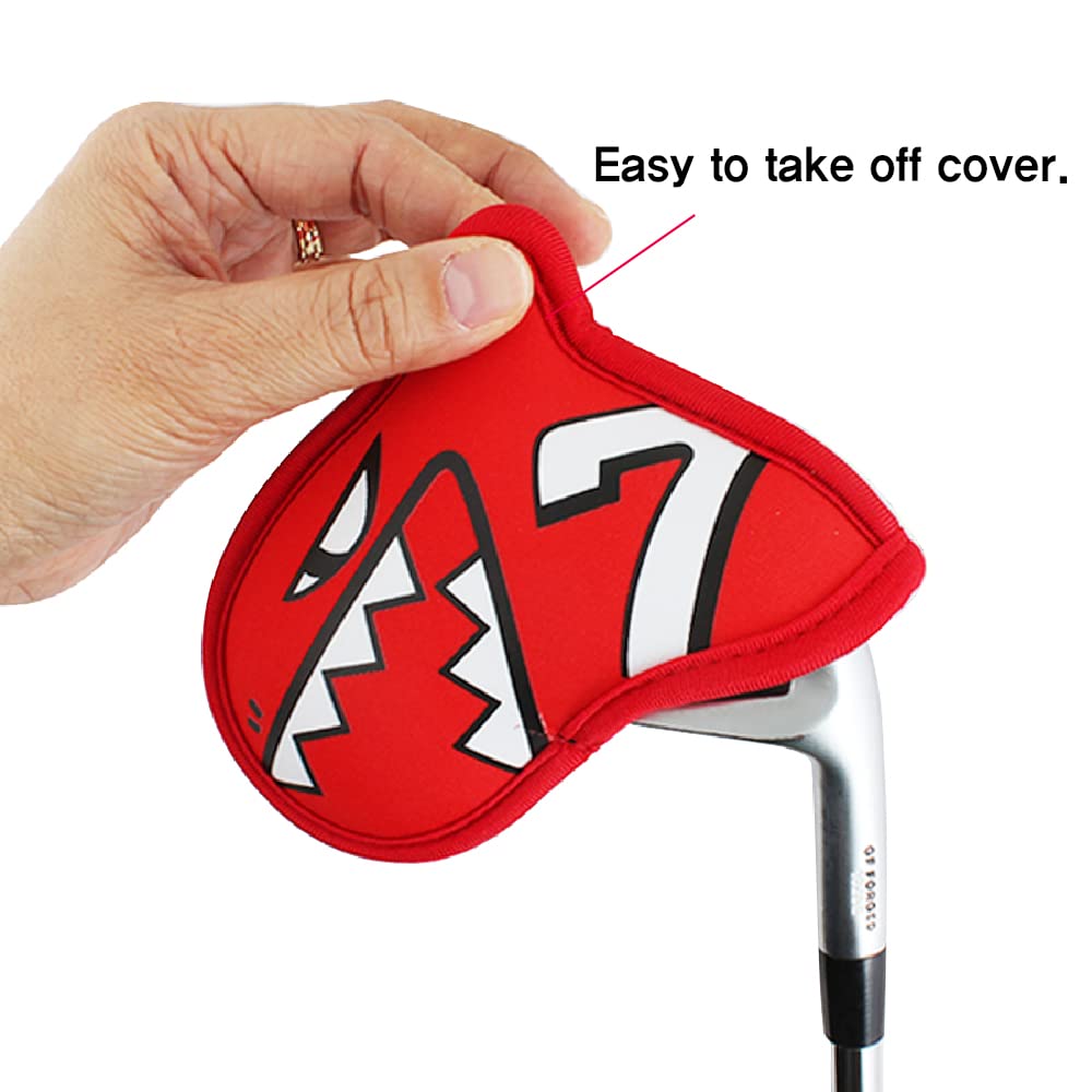 AIMSHARK Palette Golf Iron Cover 9 Piece Set Golf Head Cover Golf Club Cover (Sky Blue)