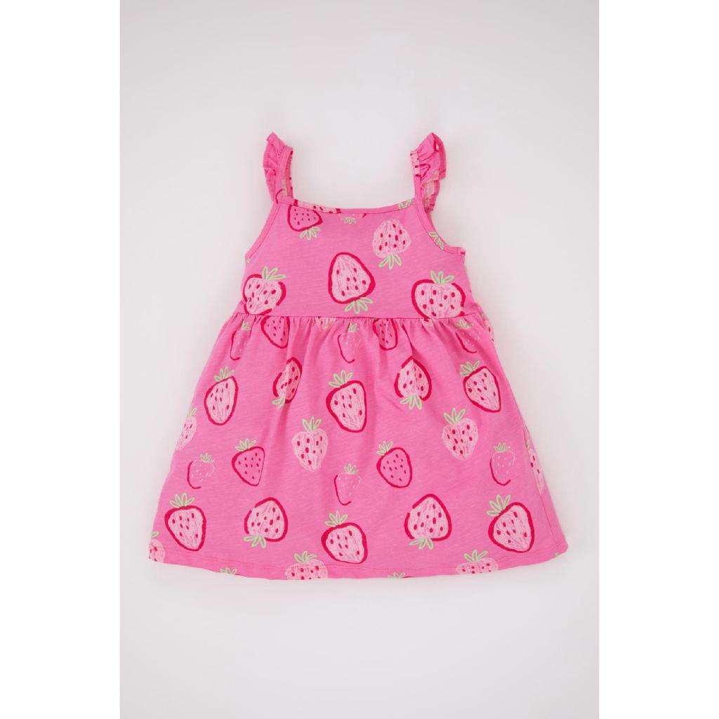 Платье на бретельках с рисунком для маленьких девочек